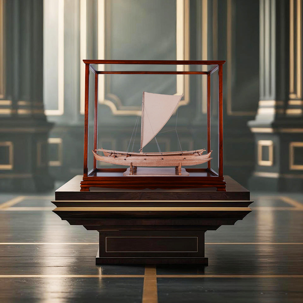 P110 - Display case for Antique Hawaiian Outrigger 36 inch