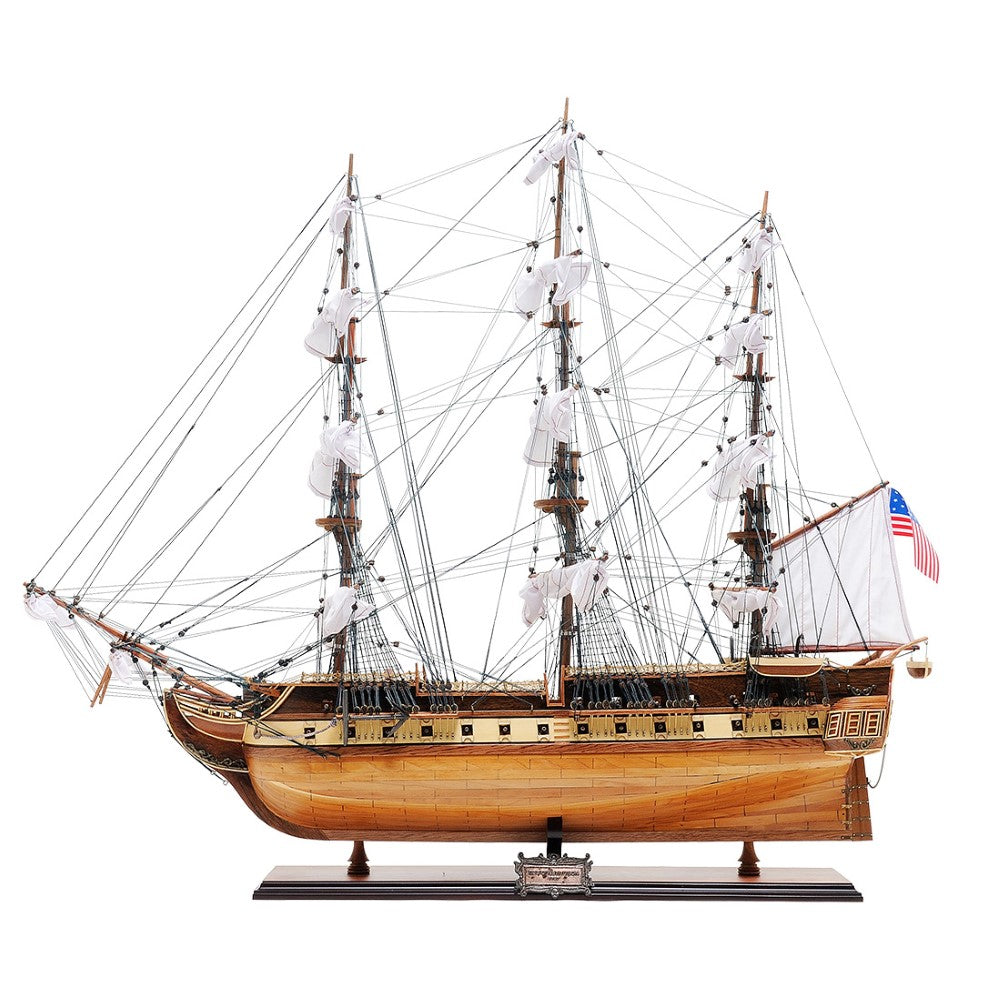 Exclusive 34-inch USS Constitution Wooden Model Ship - High-Quality