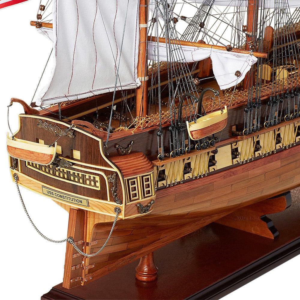 Exclusive 34-inch USS Constitution Wooden Model Ship - High-Quality