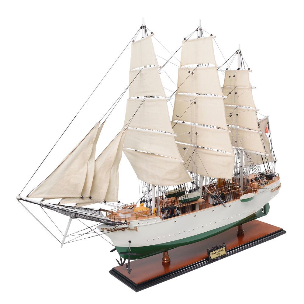 DANMARK PAINTED MODEL SHIP | High-quality | Fully Assembled Wooden Ship Models For Wholesale