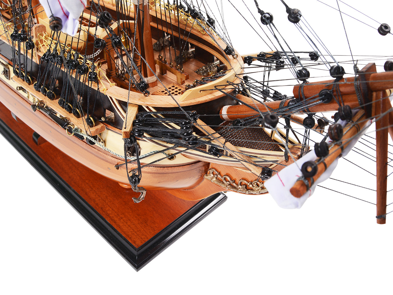 USS CONSTITUTION MIDSIZE WITH DISPLAY CASE | High-quality | Fully Assembled Wooden Ship Model