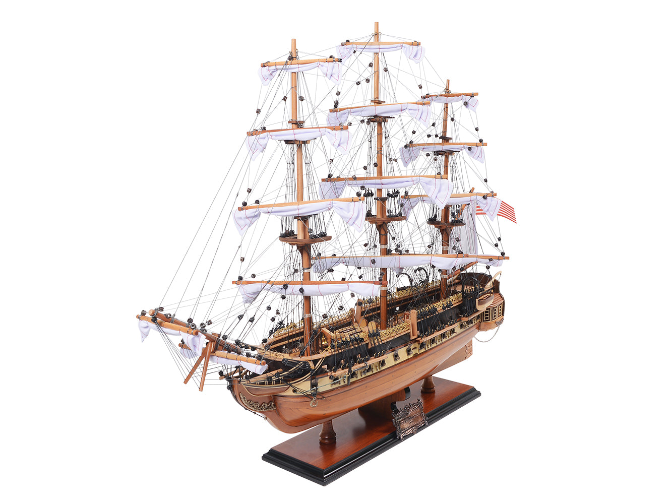 USS CONSTITUTION MIDSIZE WITH DISPLAY CASE | High-quality | Fully Assembled Wooden Ship Model