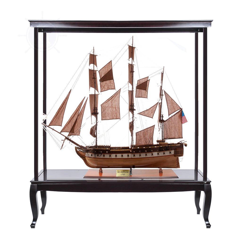 USS CONSTITUTION 56L WITH DISPLAY CASE NO GLASS | High-quality | Fully Assembled Wooden Ship Model