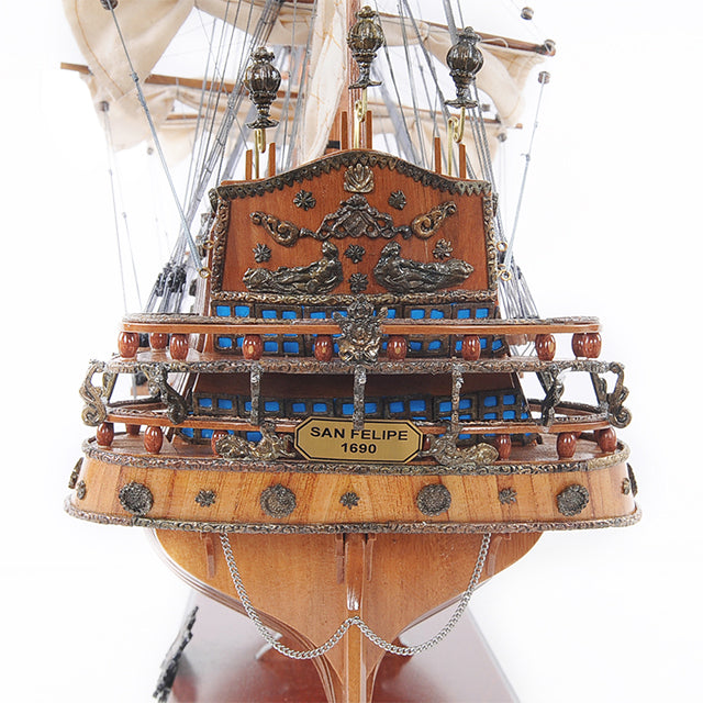 SAN FELIPE MODEL SHIP OPEN HULL L80 | High-quality | Fully Assembled Wooden Ship Models For Wholesale