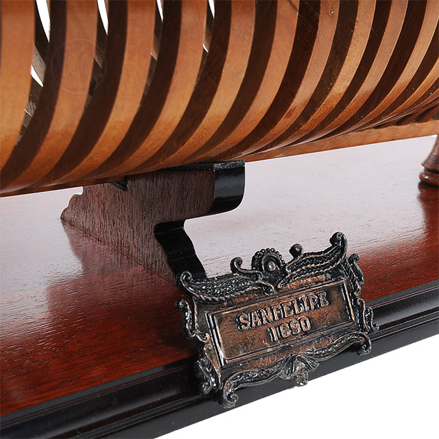 SAN FELIPE MODEL SHIP OPEN HULL L80 | High-quality | Fully Assembled Wooden Ship Models For Wholesale