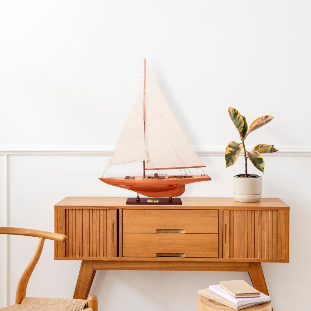 COLUMBIA Model Yacht Medium Fully Assembled Wooden Ship Model For Wholesalec