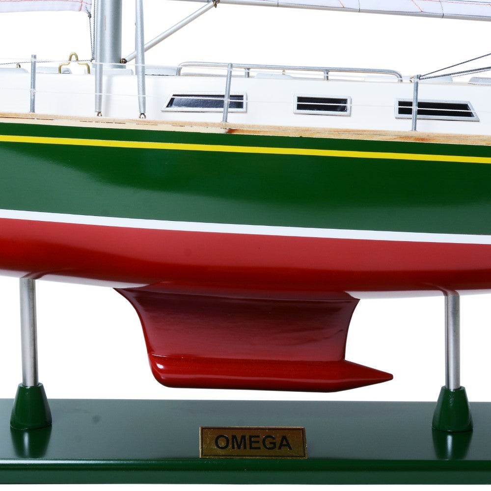 OMEGA Model Yacht 46 PAINTED | Museum-quality | Fully Assembled Wooden Ship Model For Wholesale