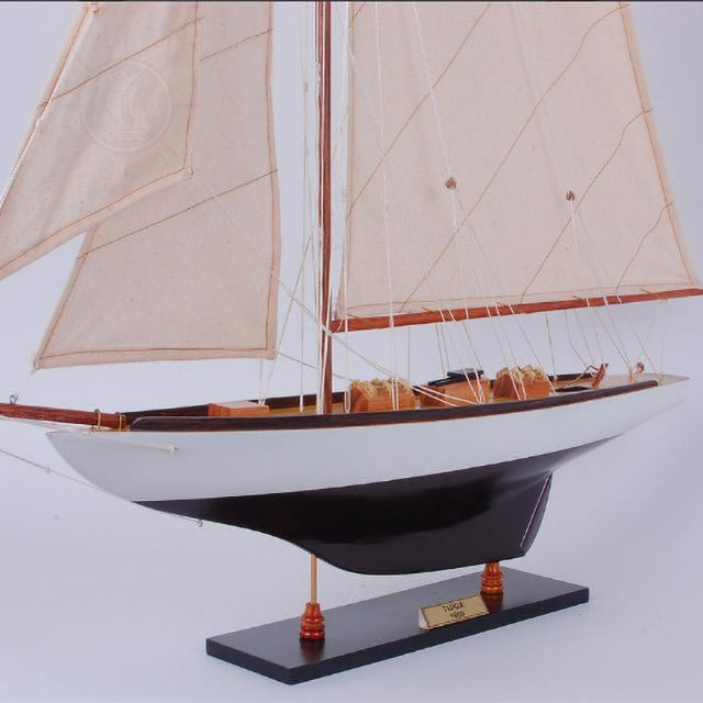 Tuiga Painted Medium Sailboat Schooner Yacht Model