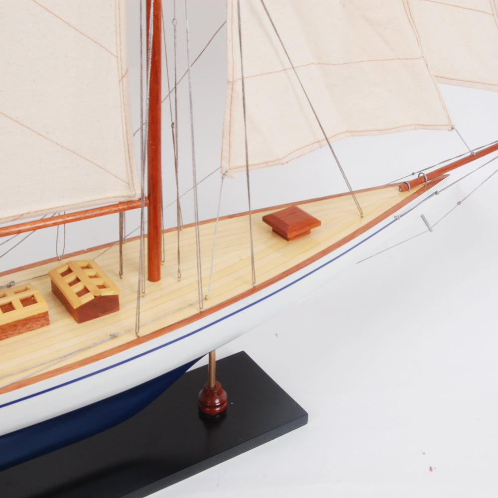 Defender Painted Large Sailboat Schooner Yacht Model 31 Inches Long