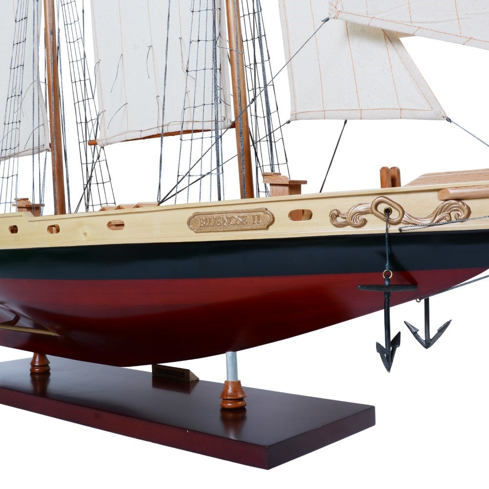 BLUENOSE II PAINTED MEDIUM Model Yacht | Partially Assembled Wooden Yacht Model For Wholesale