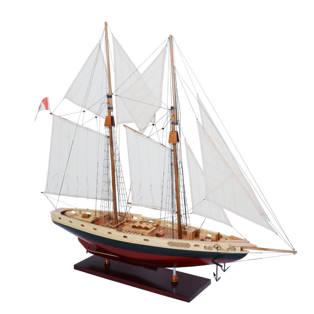 BLUENOSE II PAINTED MEDIUM Model Yacht | Partially Assembled Wooden Yacht Model For Wholesale
