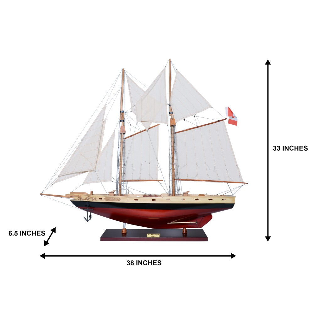 BLUENOSE II PAINTED MEDIUM Model Yacht | Partially Assembled Wooden Yacht Model For Wholesale