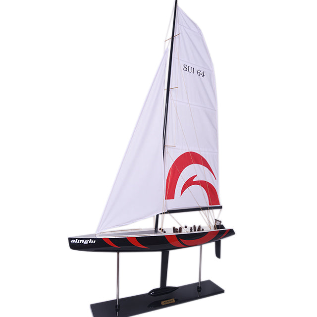 Alinghi Painted Medium Sailboat Schooner Yacht Model
