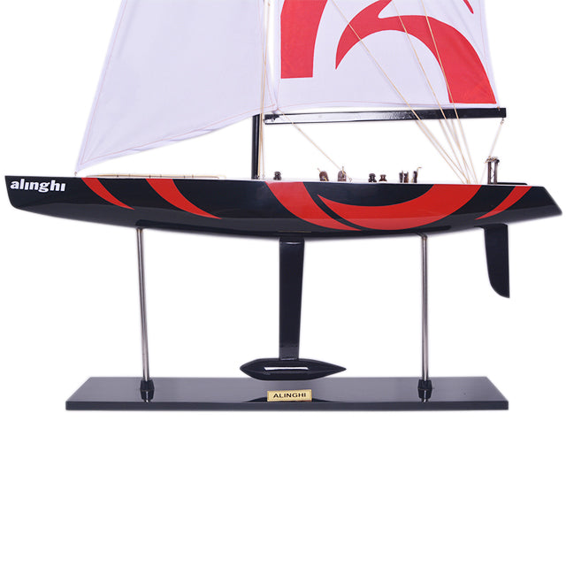 Alinghi Painted Medium Sailboat Schooner Yacht Model