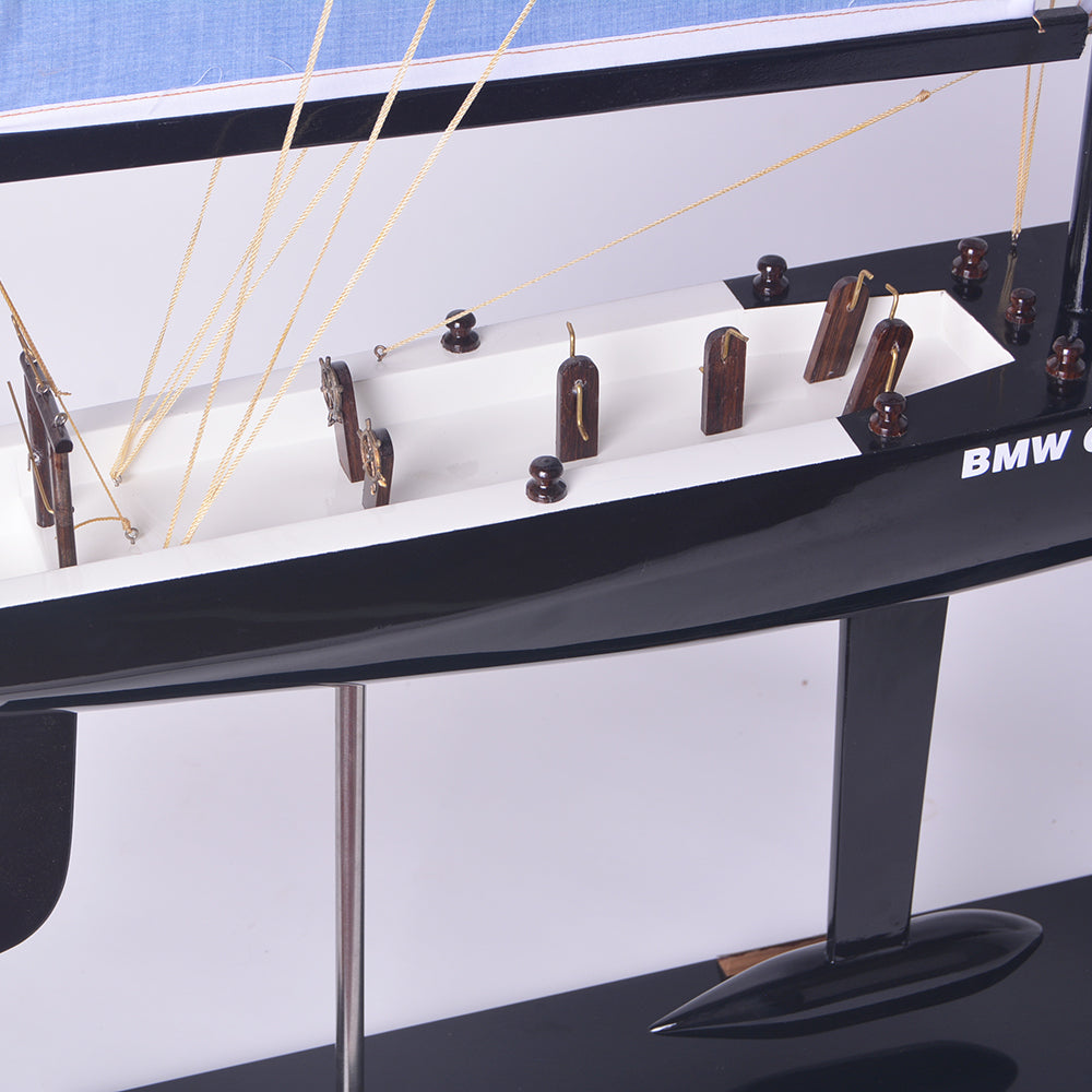 BMW Oracle Painted Medium Sailboat Schooner Yacht Model 31 Inches Long