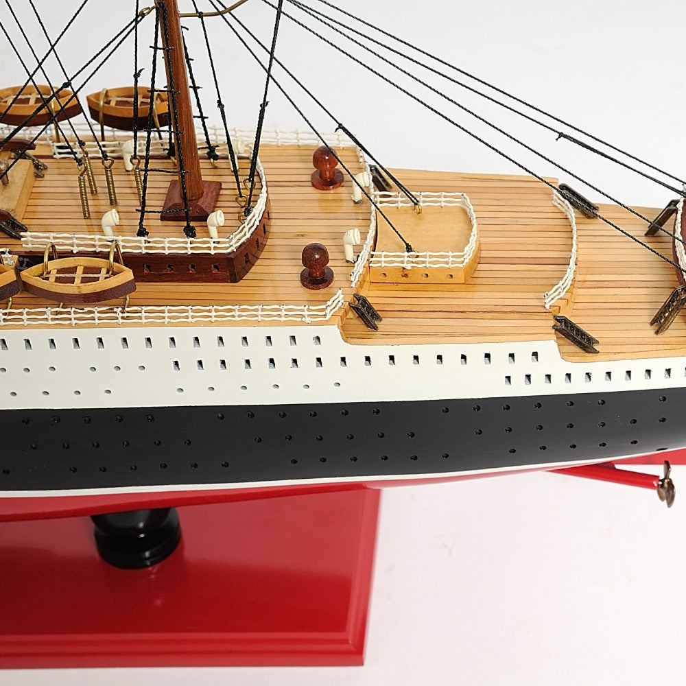 QUEEN MARY CRUISE SHIP MODEL MIDSIZE WITH DISPLAY CASE| High-quality Cruiser| Fully Assembled Wooden Model Ship