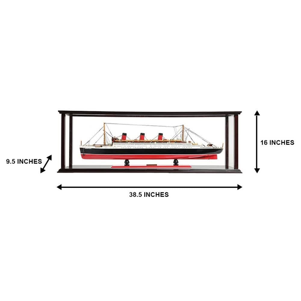 QUEEN MARY CRUISE SHIP MODEL MIDSIZE WITH DISPLAY CASE| High-quality Cruiser| Fully Assembled Wooden Model Ship
