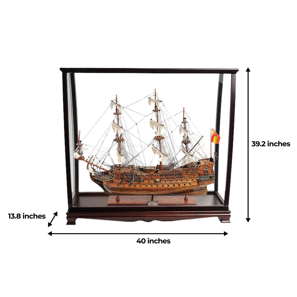 SAN FELIPE LARGE WITH TABLE TOP DISPLAY CASE | High-quality | Fully Assembled Wooden Ship Models For Wholesale