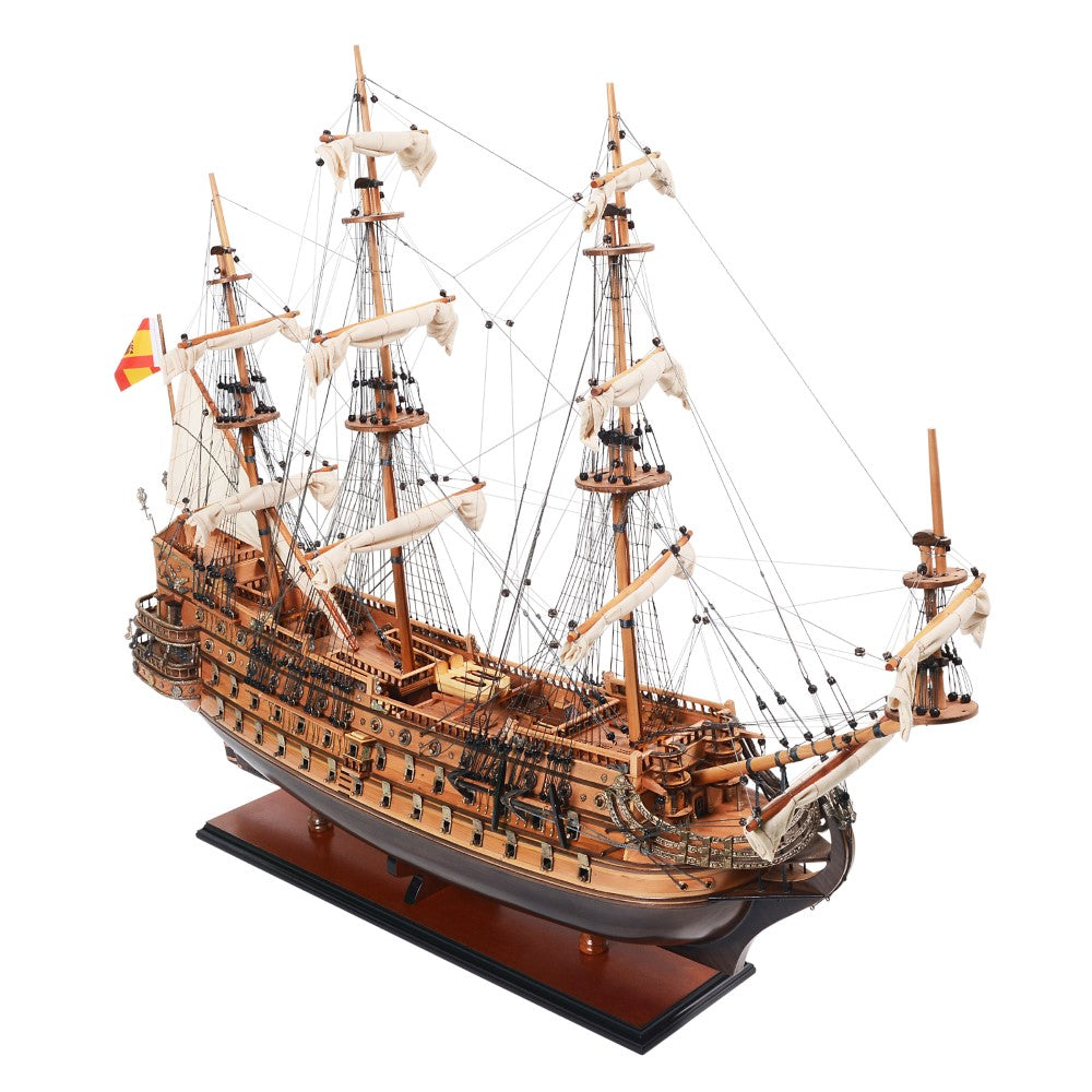 SAN FELIPE LARGE WITH FLOOR DISPLAY CASE | High-quality | Fully Assembled Wooden Ship Models For Wholesale