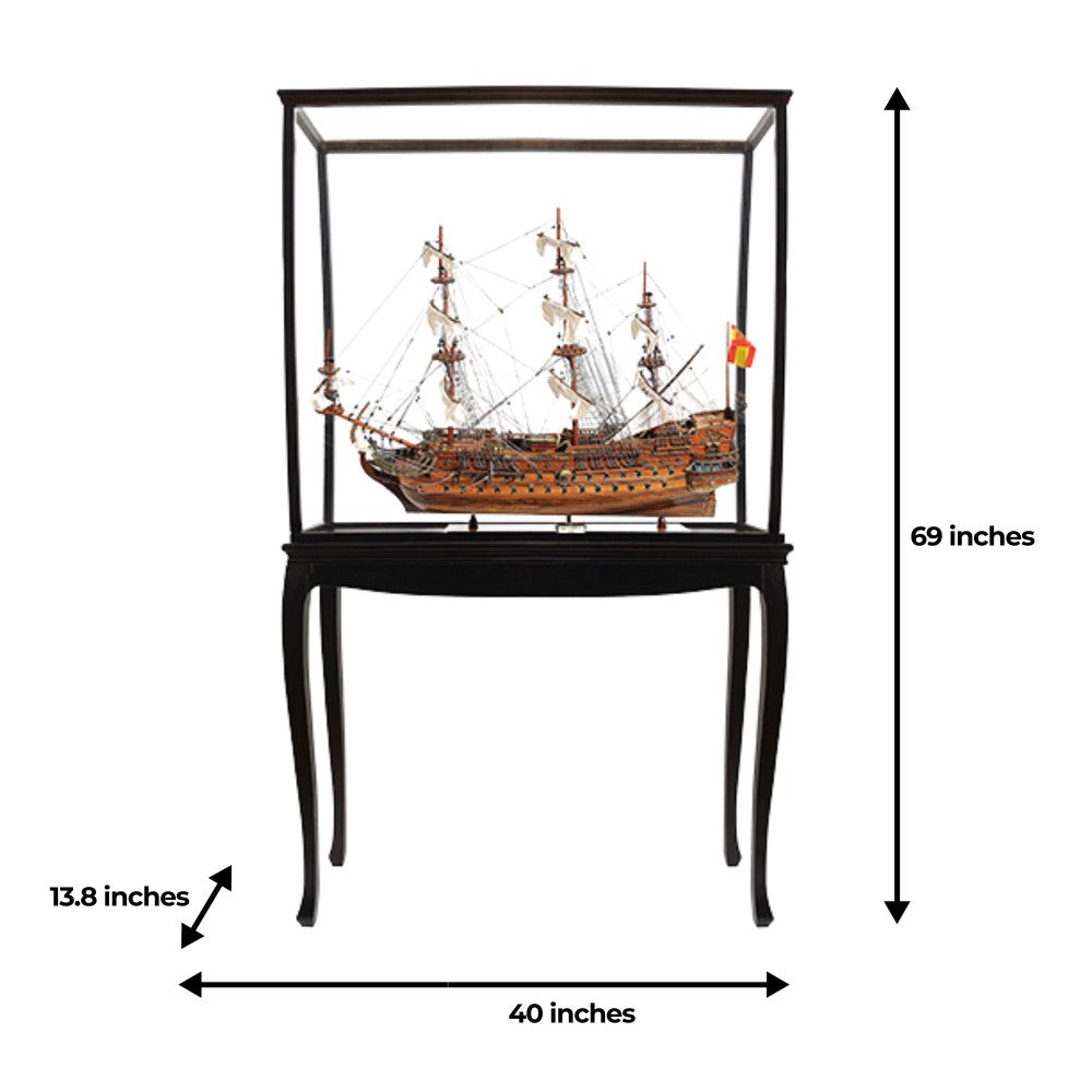 SAN FELIPE LARGE WITH FLOOR DISPLAY CASE | High-quality | Fully Assembled Wooden Ship Models For Wholesale