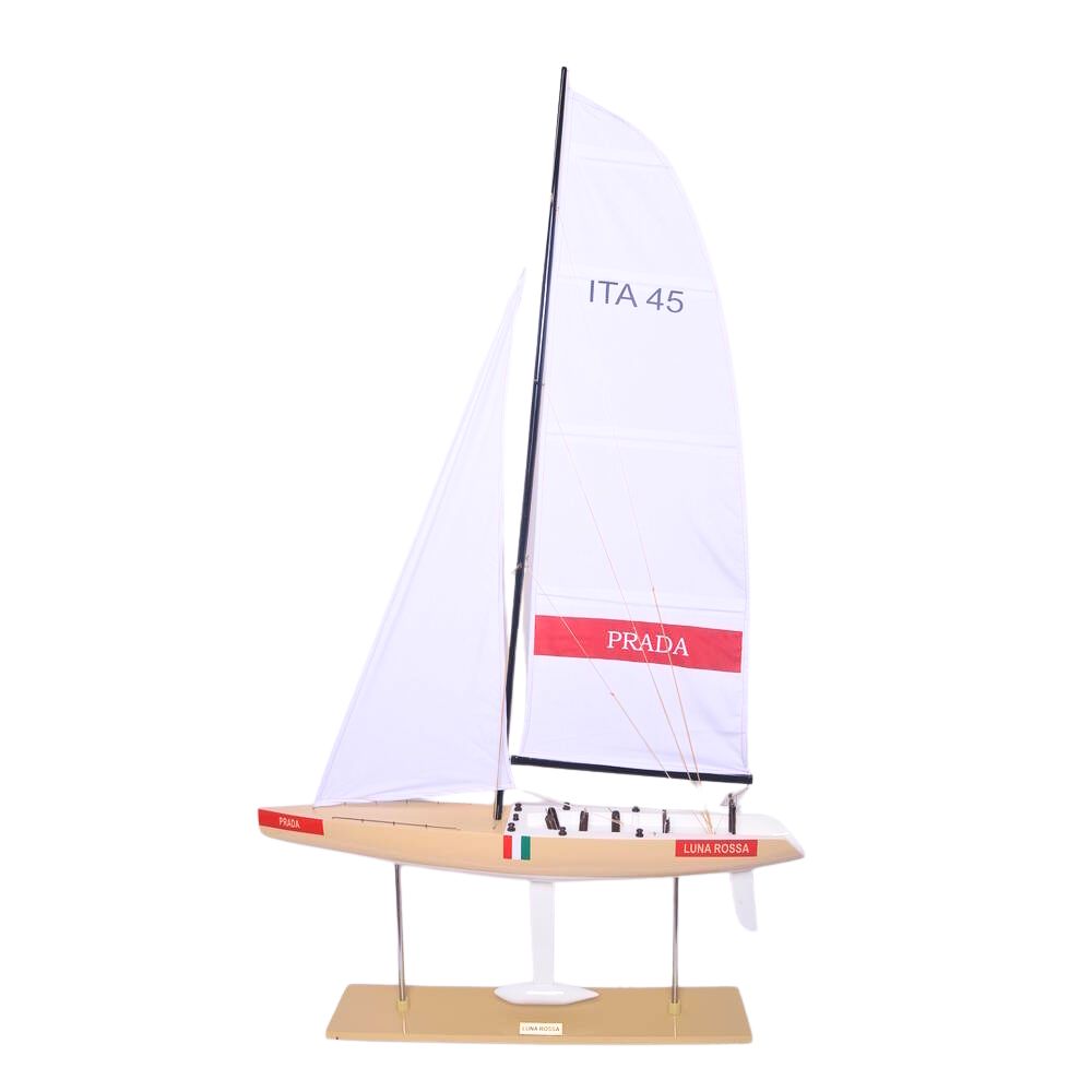 Luna Rossa Painted Medium Sailboat Schooner Yacht Model
