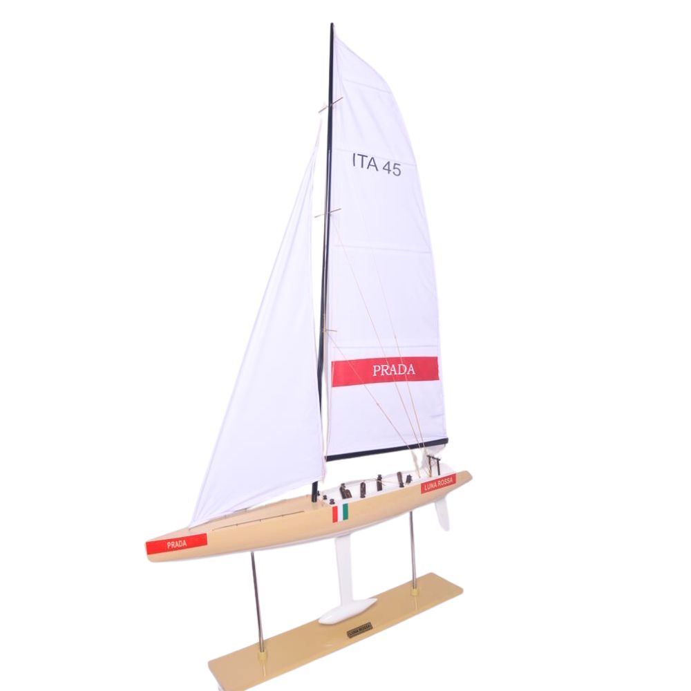Luna Rossa Painted Medium Sailboat Schooner Yacht Model