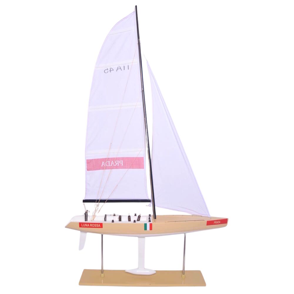Luna Rossa Painted Medium Sailboat Schooner Yacht Model