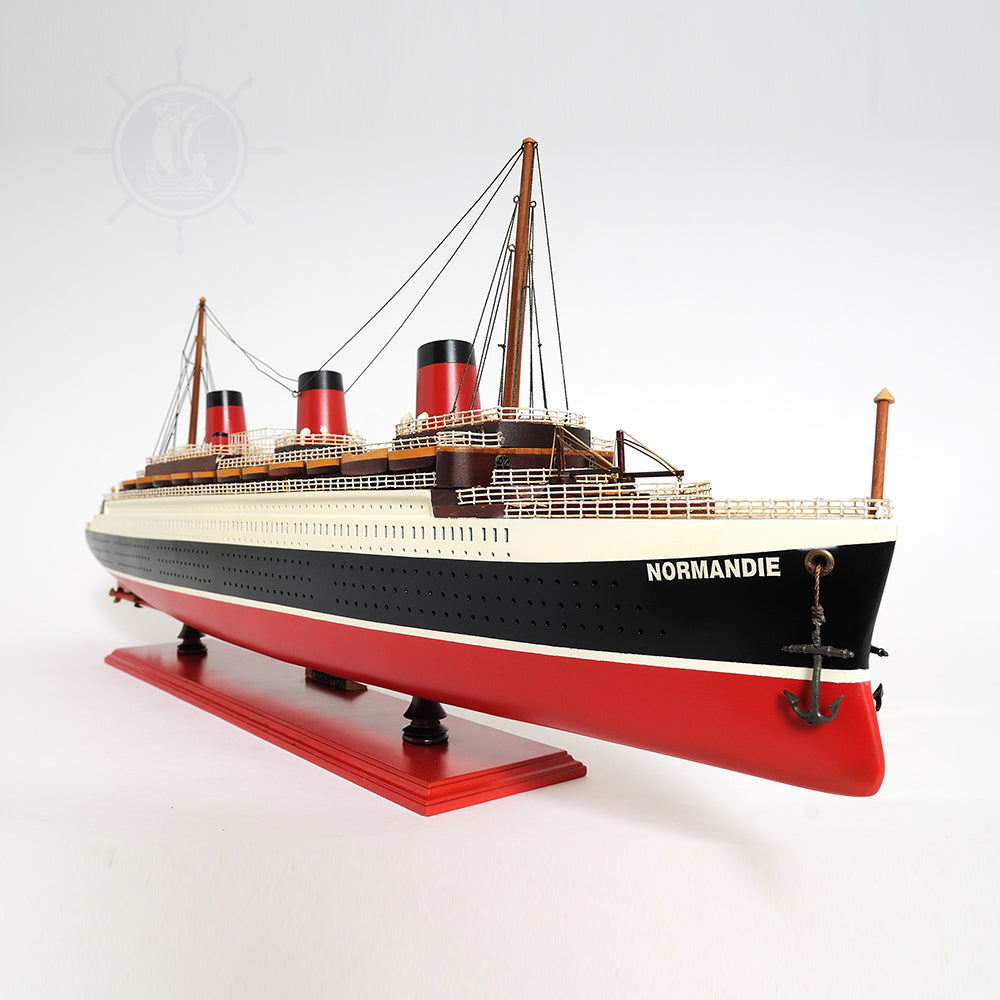 NORMANDIE CRUISE SHIP MODEL PAINTED | High-quality Cruiser| Fully Assembled Wooden Model Ship For Wholesale