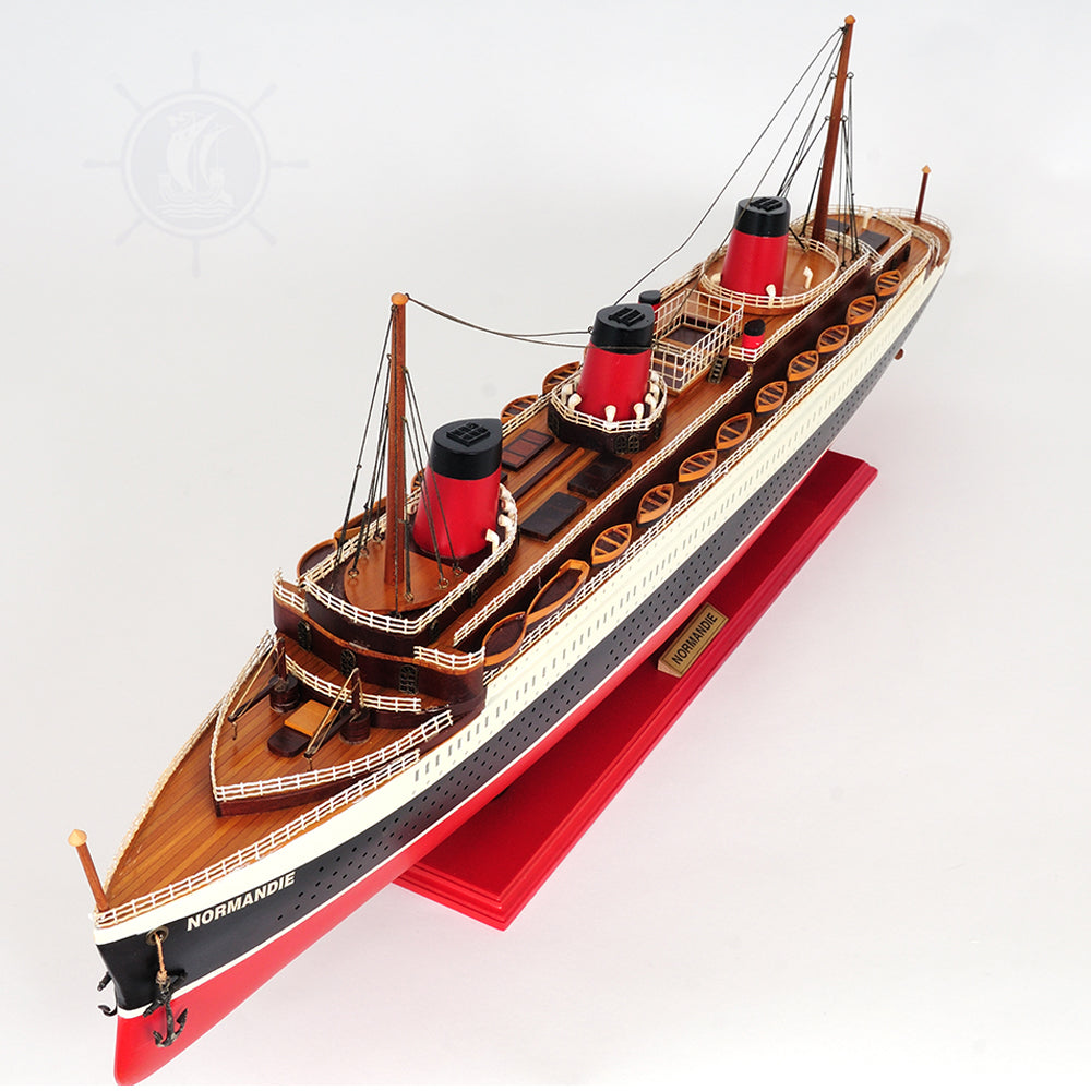 NORMANDIE CRUISE SHIP MODEL PAINTED | High-quality Cruiser| Fully Assembled Wooden Model Ship For Wholesale