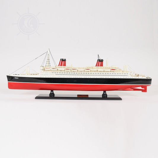 SS FRANCE CRUISE SHIP MODEL PAINTED| High-quality Cruiser| Fully Assembled Wooden Model Ship For Wholesale