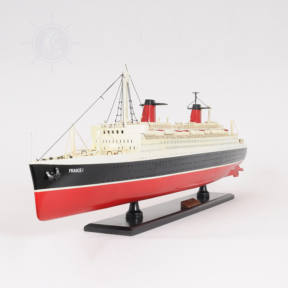 SS FRANCE CRUISE SHIP MODEL PAINTED| High-quality Cruiser| Fully Assembled Wooden Model Ship For Wholesale