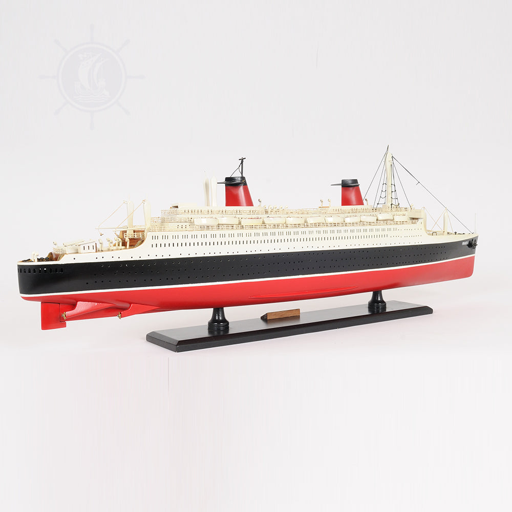 SS FRANCE CRUISE SHIP MODEL PAINTED| High-quality Cruiser| Fully Assembled Wooden Model Ship For Wholesale