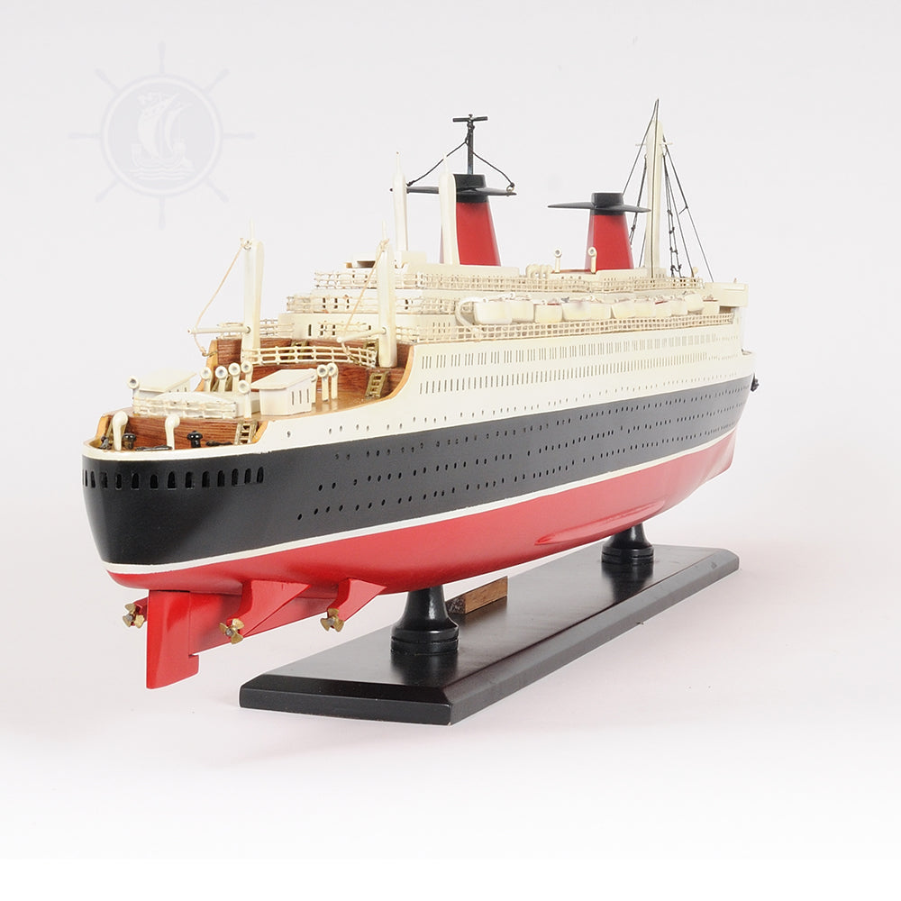 SS FRANCE CRUISE SHIP MODEL PAINTED| High-quality Cruiser| Fully Assembled Wooden Model Ship For Wholesale