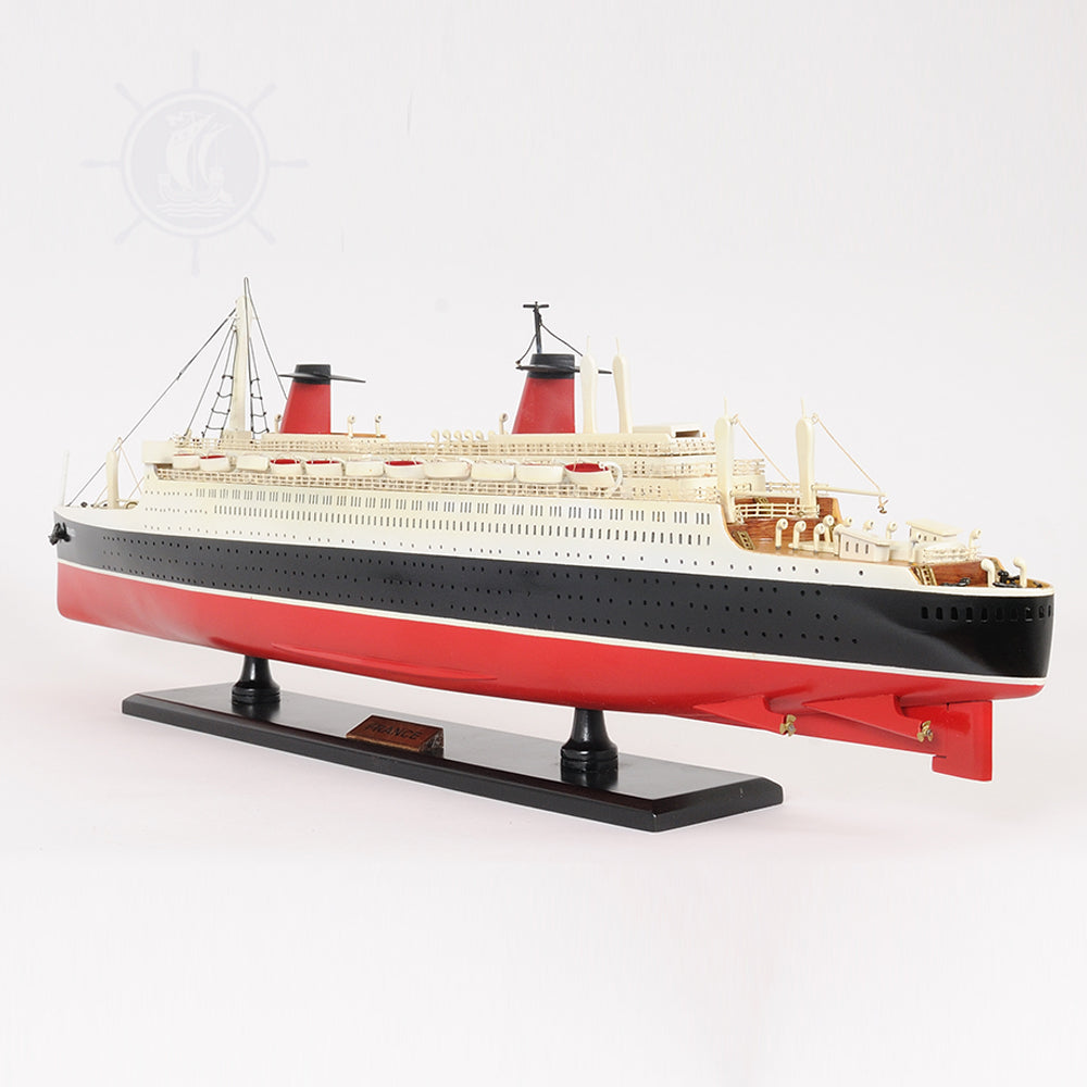 SS FRANCE CRUISE SHIP MODEL PAINTED| High-quality Cruiser| Fully Assembled Wooden Model Ship For Wholesale