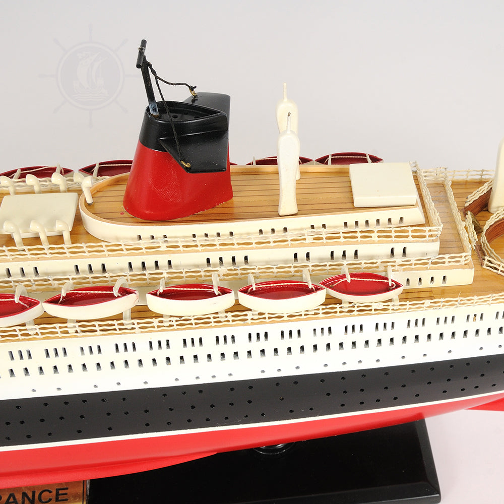 SS FRANCE CRUISE SHIP MODEL PAINTED| High-quality Cruiser| Fully Assembled Wooden Model Ship For Wholesale