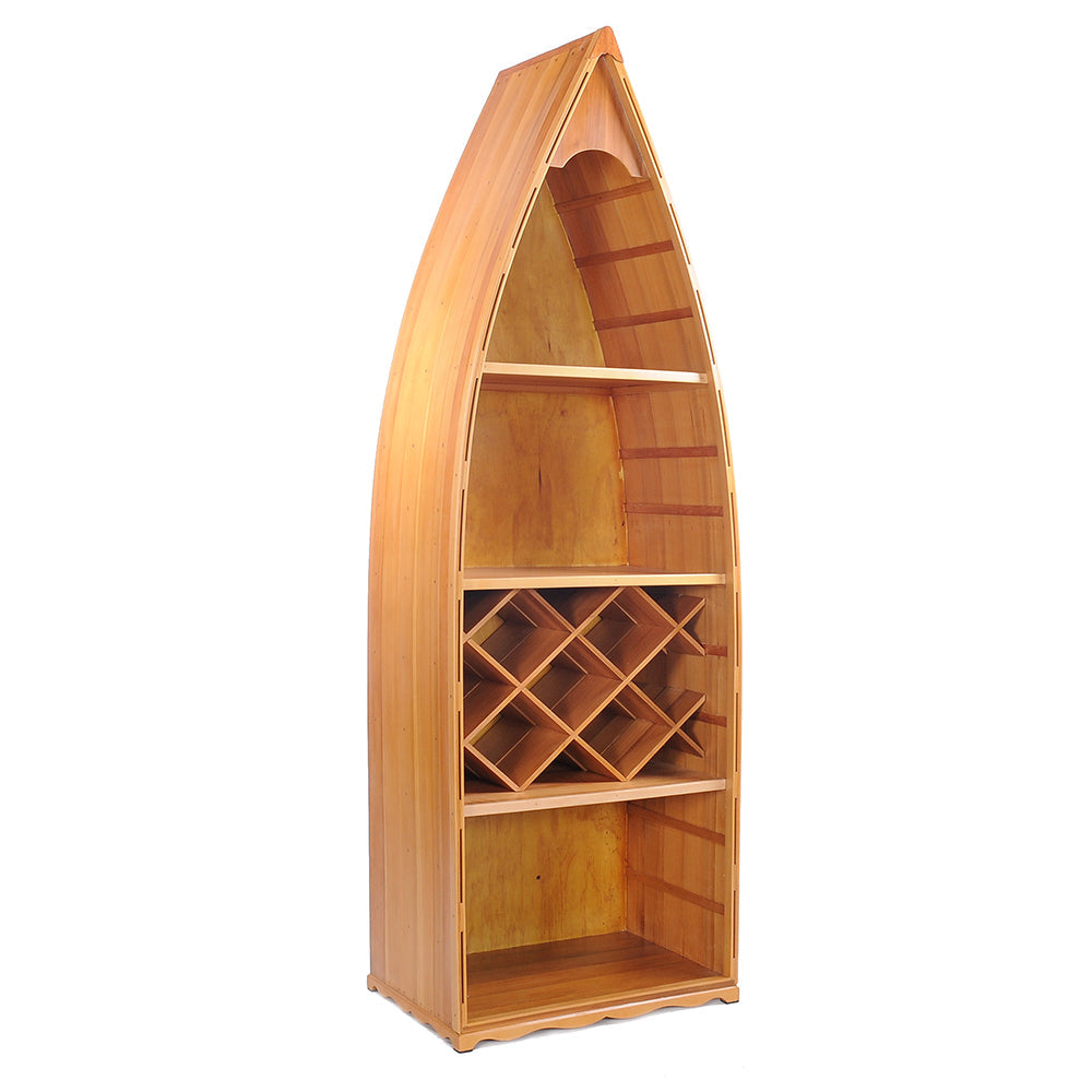CANOE WINE SHELF | High-quality | Fully Assembled Wooden Ship Model For Wholesale