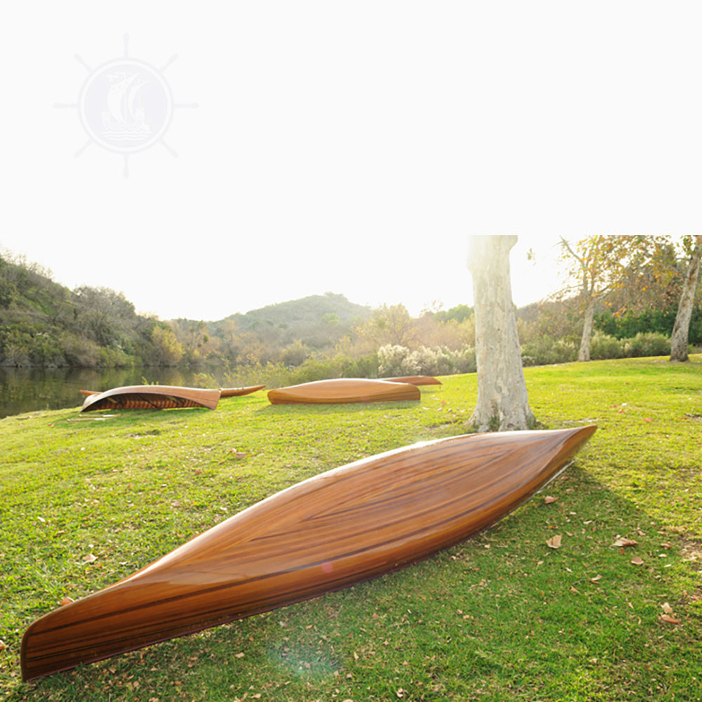 REAL CANOE 18' L545 | Wooden Kayak | Boat | Canoe with Paddles for fishing and water sports For Wholesale