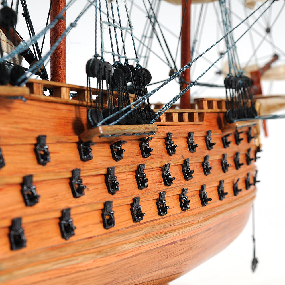 HMS VICTORY MODEL SHIP SMALL WITH DISPLAY CASE | High-quality | Fully Assembled Wooden Ship Models
