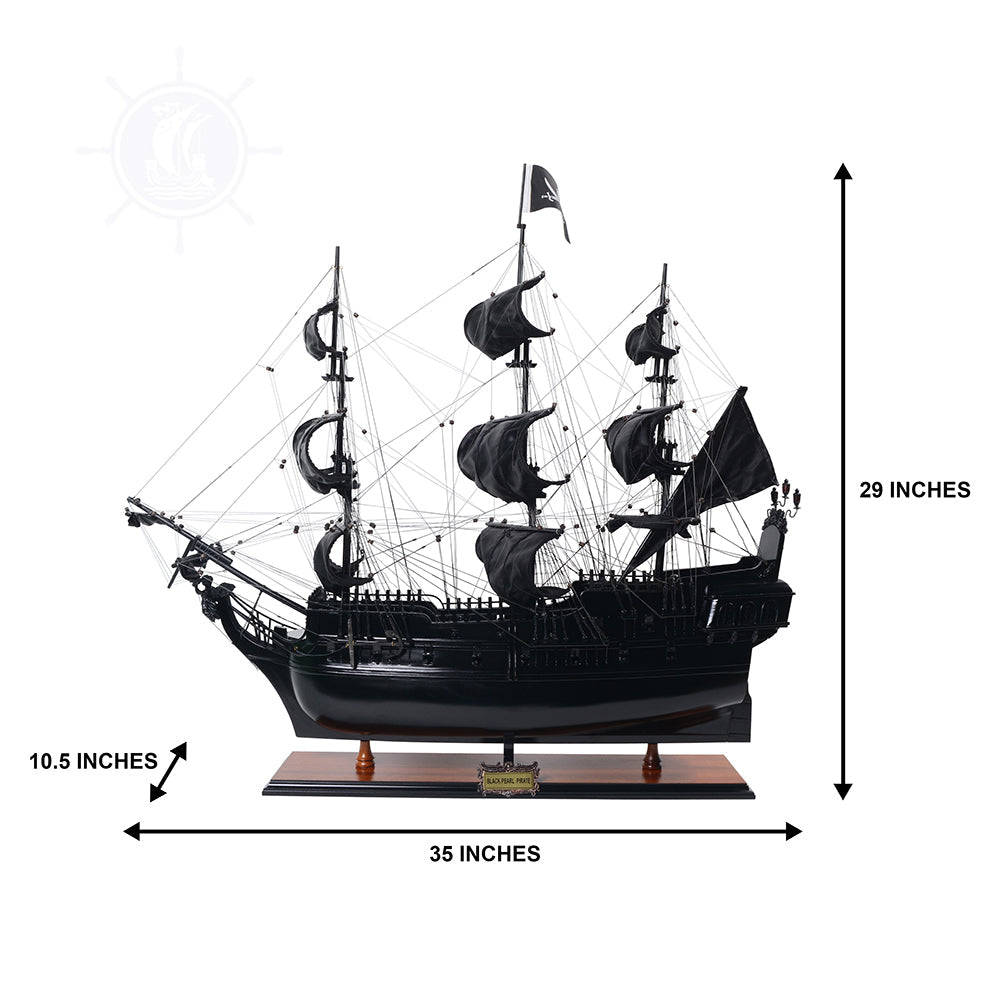 BLACK PEARL PIRATE SHIP MODEL SHIP L80 | High-quality | Fully Assembled Wooden Ship Models For Wholesale