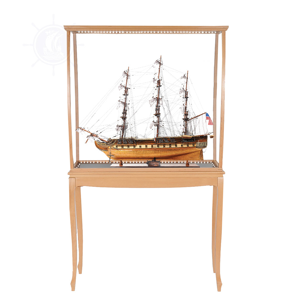 DISPLAY CASE BEECH COLOR WITH LEGS & LIGHTS | HIGH QUALITY DISPLAY CASE FOR MODEL SHIP | Multi sizes and style available For Wholesale