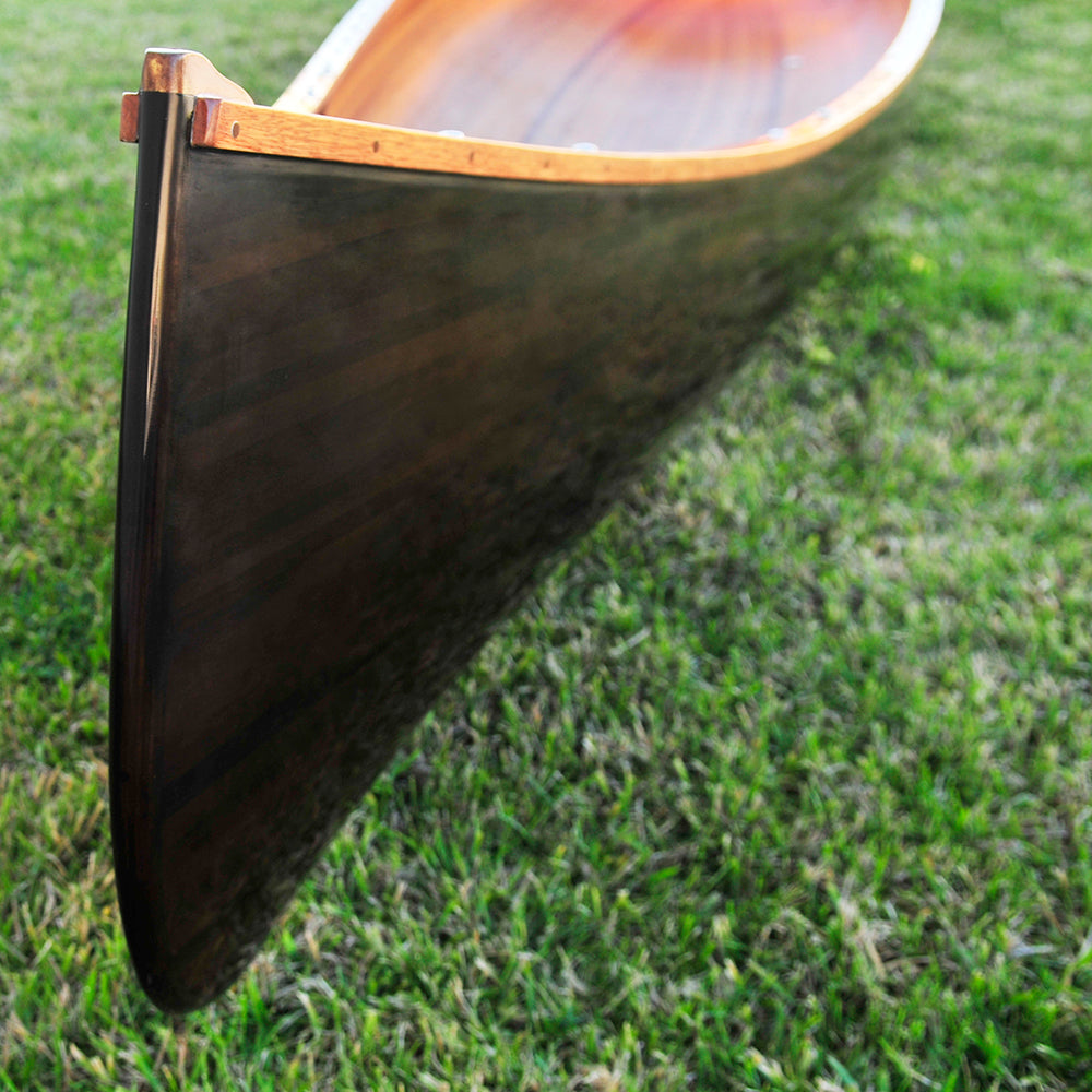 SKEENA CANOE DARK FINISH 18' | Wooden Kayak | Boat | Canoe with Paddles for fishing and water sports
