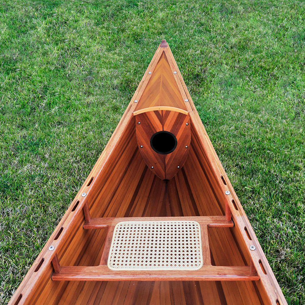 SKEENA CANOE DARK FINISH 18' | Wooden Kayak | Boat | Canoe with Paddles for fishing and water sports
