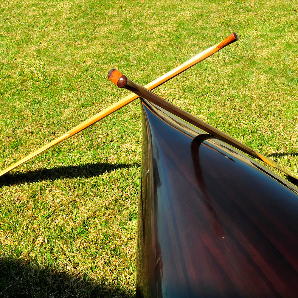 SKEENA CANOE DARK FINISH 18' | Wooden Kayak | Boat | Canoe with Paddles for fishing and water sports