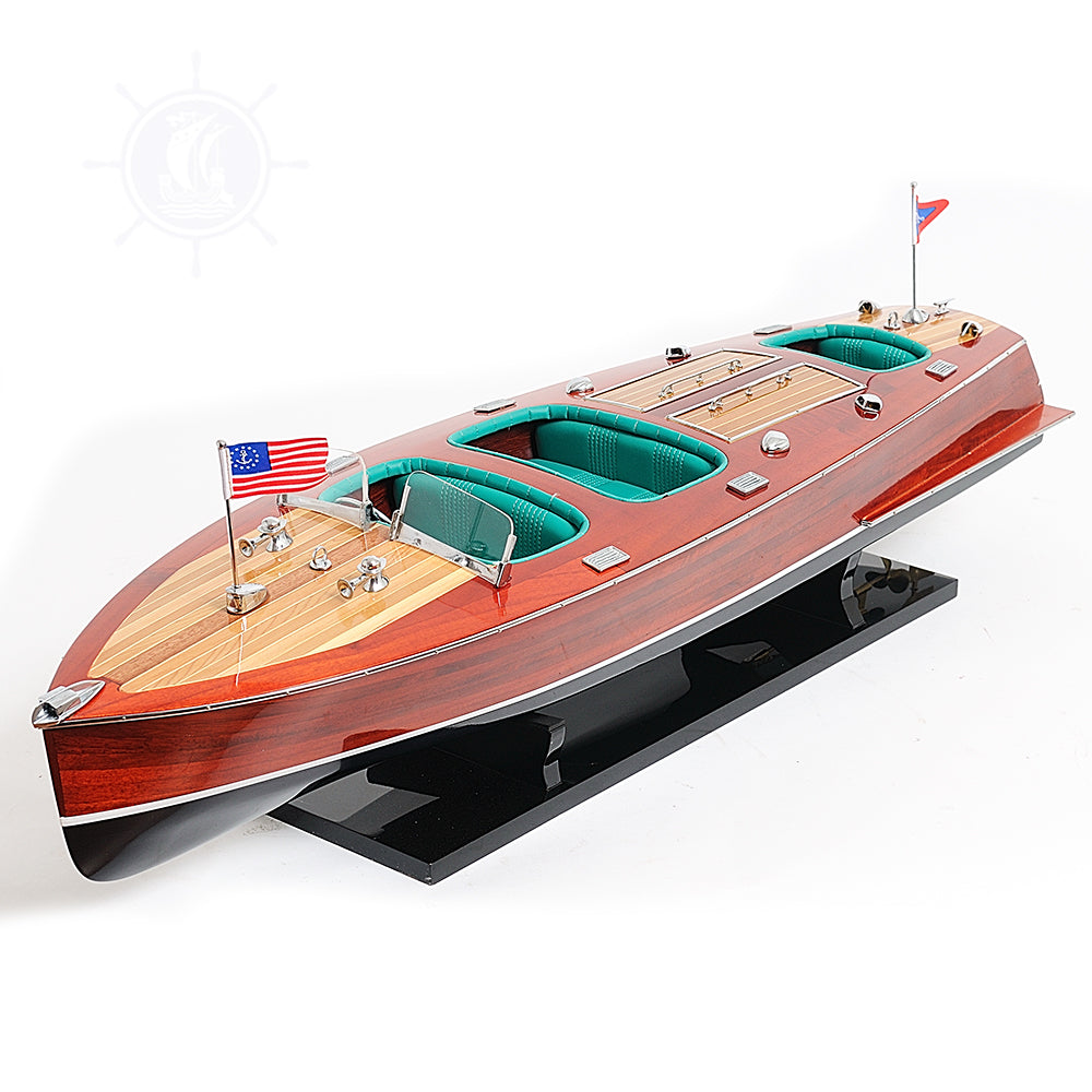 CHRIS CRAFT TRIPLE COCKPIT MODEL BOAT PAINTED L80 | High-quality | Fully Assembled Wooden Model boats For Wholesale