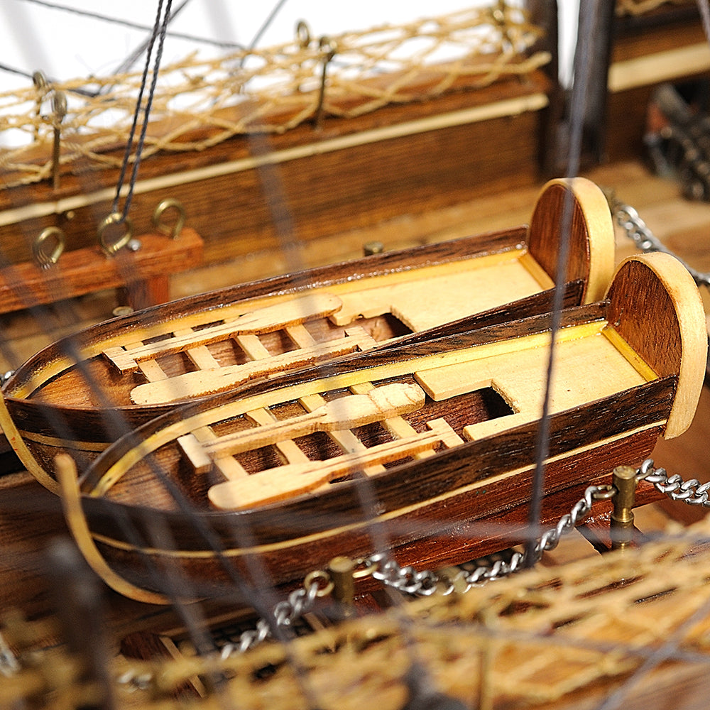 USS CONSTITUTION MODEL SHIP MID WITH DISPLAY CASE FRONT OPEN | High-quality | Fully Assembled Wooden Ship Models