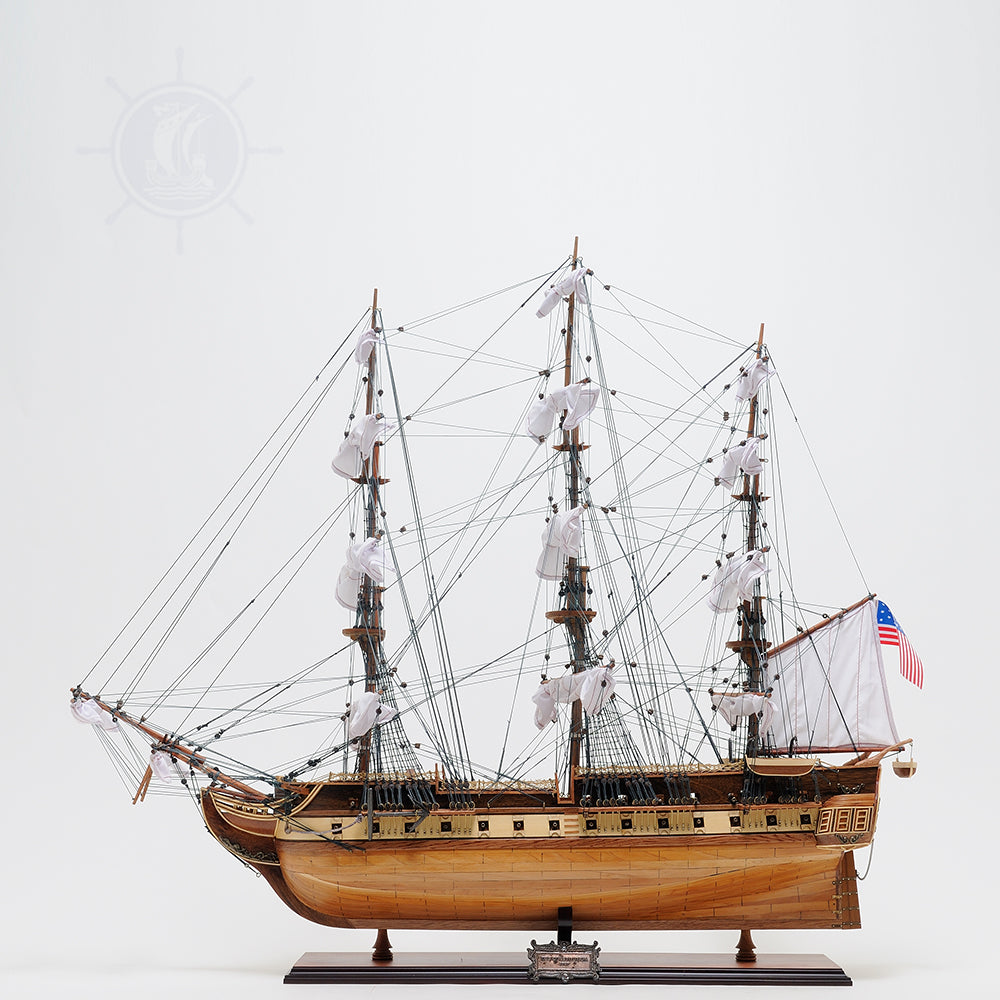 USS Constitution Large With Table Top Display Case