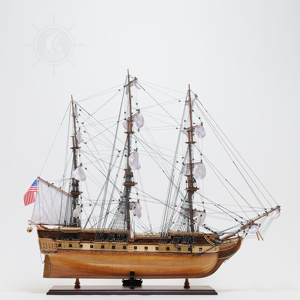 USS Constitution Large With Table Top Display Case