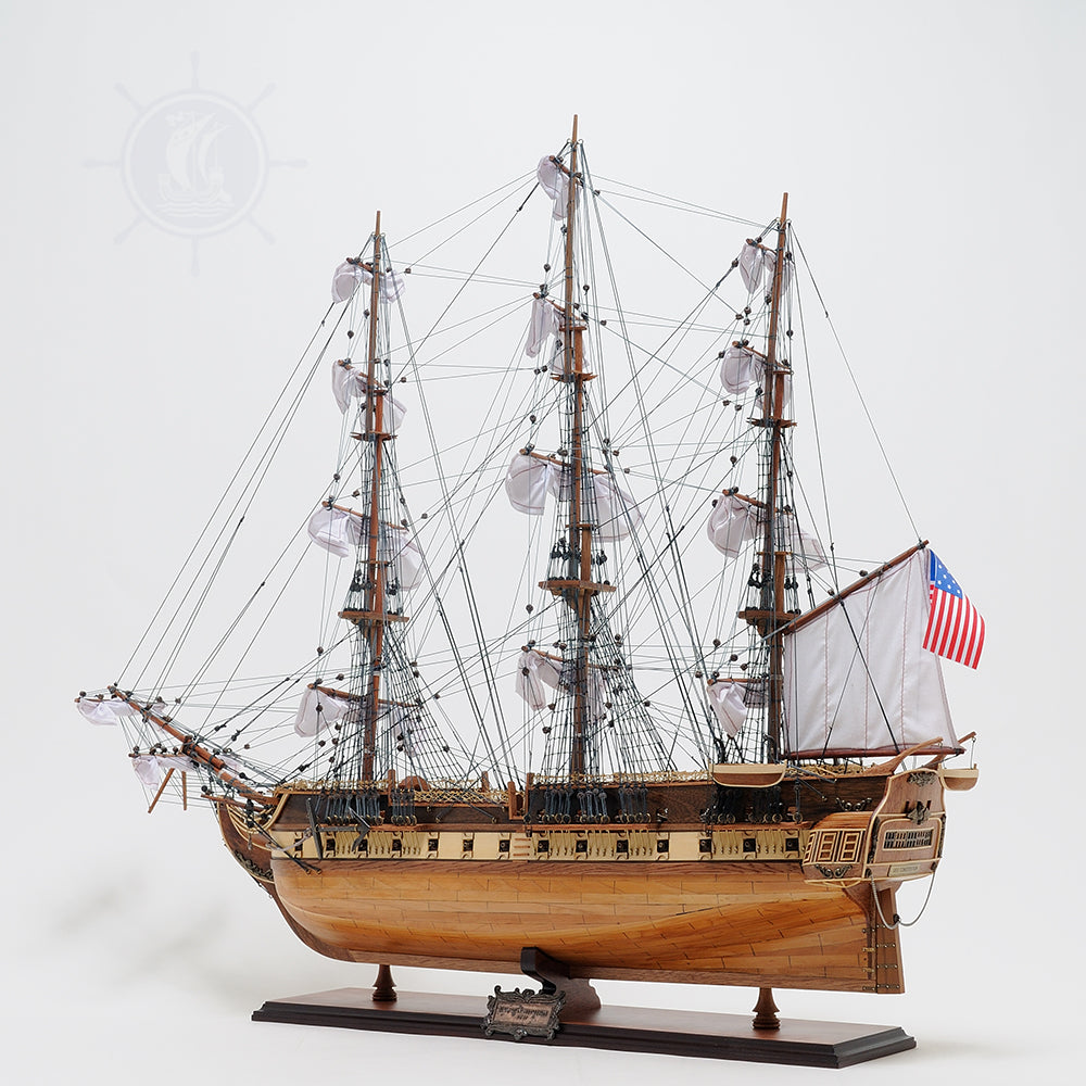 USS Constitution Large With Table Top Display Case