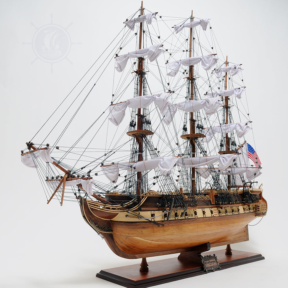 USS Constitution Large With Table Top Display Case