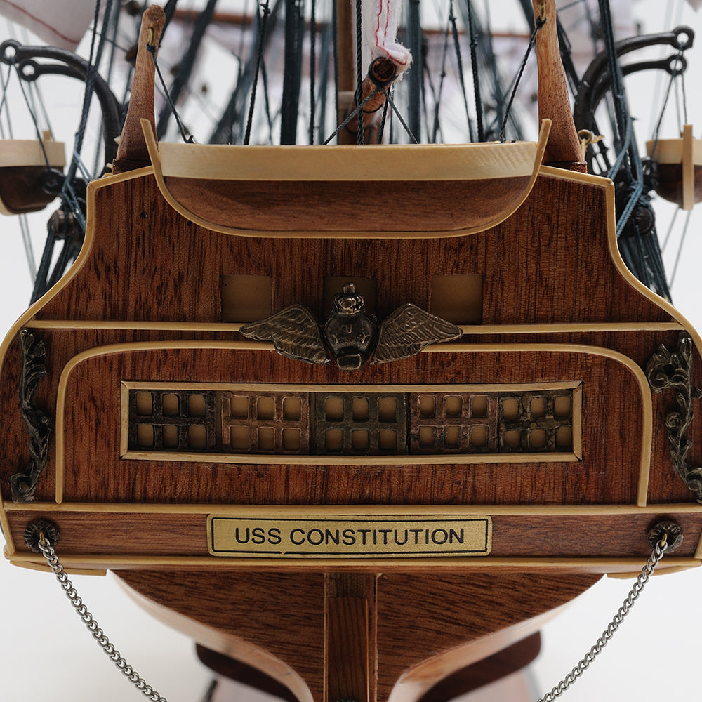 USS Constitution Large With Table Top Display Case
